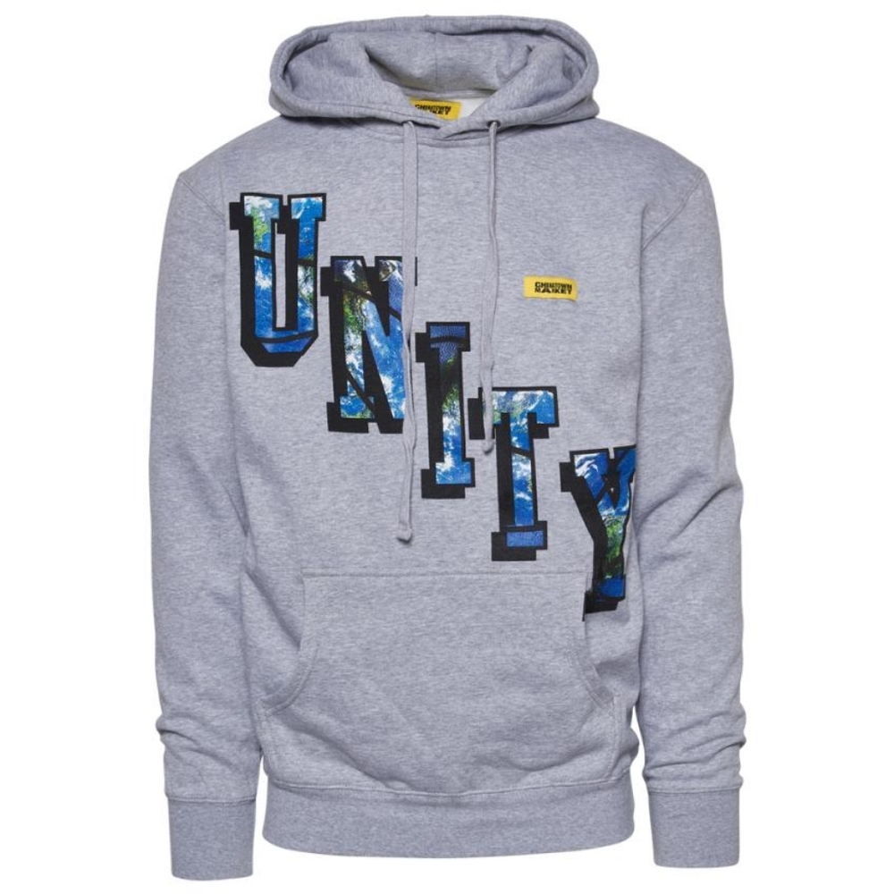 Small Chinatown Market Unity Long Sleeve Gray Mens Hoodie